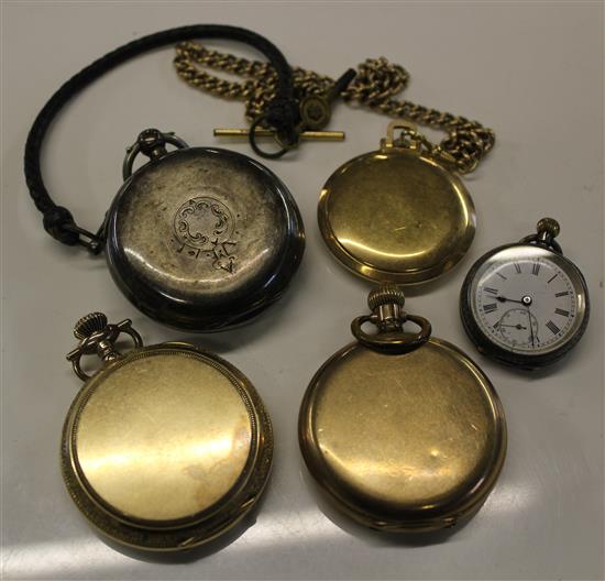 Bag pocket watches including silver and GP.